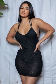 2415 Aaliyah Mini Dress (Color: Black, size: S/M)