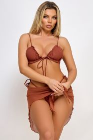 2528 Danica Bikini Set (Color: Rust, size: M)
