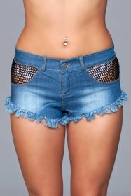 J11 Such a Catch Denim Shorts (Color: Blue, size: S)