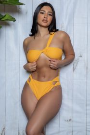 2392 Nora One Piece Swimsuit (Color: Yellow, size: M)