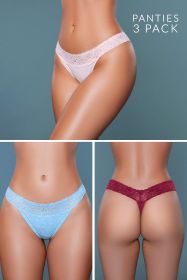 21993PK Asher 3 Pack (Color: Peach/Blue/Burgundy, size: M)