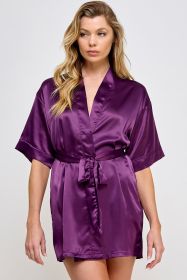 1947 Getting Ready Robe (Color: Burgundy, size: L)