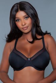 2215 Seamless Kristy Full Coverage Bra (Color: Black, size: C)
