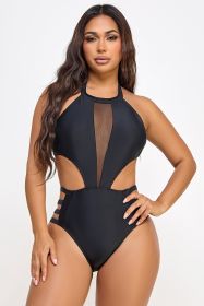 2523 Calista Swimsuit (Color: Black, size: L)