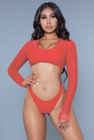 1980 Cardi 2 Piece Suit (Color: Red, size: M)