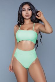 1986 Chanity Swimsuit (Color: Neon Green, size: M)