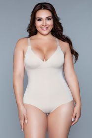 2003 What A Waist Shapewear Bodysuit (Color: Nude, size: 1X/2X)