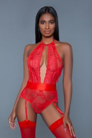 2016 Ophelia Bodysuit (Color: Red, size: L)