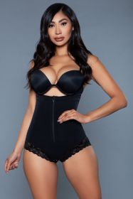 2175 Tummy Control Bodysuit (Color: Black, size: 1X/2X)