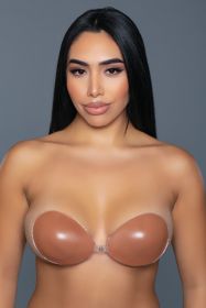 2192 Strapless Silicone Bra (Color: Tan, size: C)