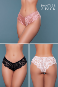 2197 Aurora Brief 3 Pack (Color: Black/Nude/Bronze, size: L)