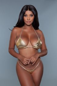 2224 Nova Bikini (Color: Gold, size: L)