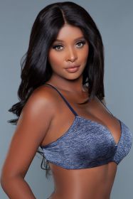 2219 Miss Me Bra (Color: Blue, size: C)