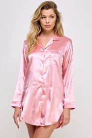 BW1788 Kimberly Satin Sleepshirt (Color: Dusty Rose, size: L)